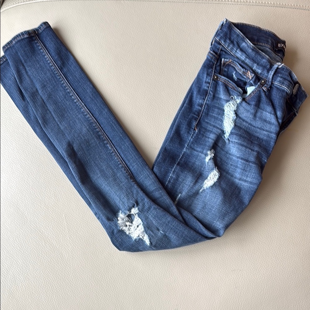 Women's Blue Distressed Jeans